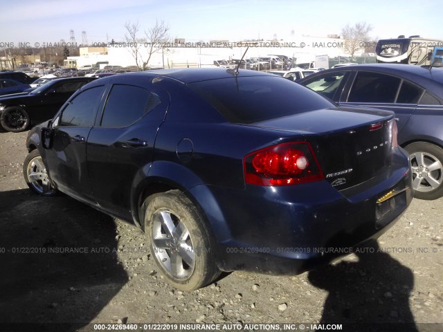 1C3CDZCB8EN161150 - 2014 DODGE AVENGER SXT BLUE photo 3