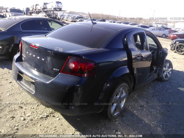 1C3CDZCB8EN161150 - 2014 DODGE AVENGER SXT BLUE photo 4