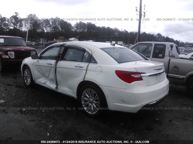 1C3BC2FGXBN520118 - 2011 CHRYSLER 200 LIMITED WHITE photo 3