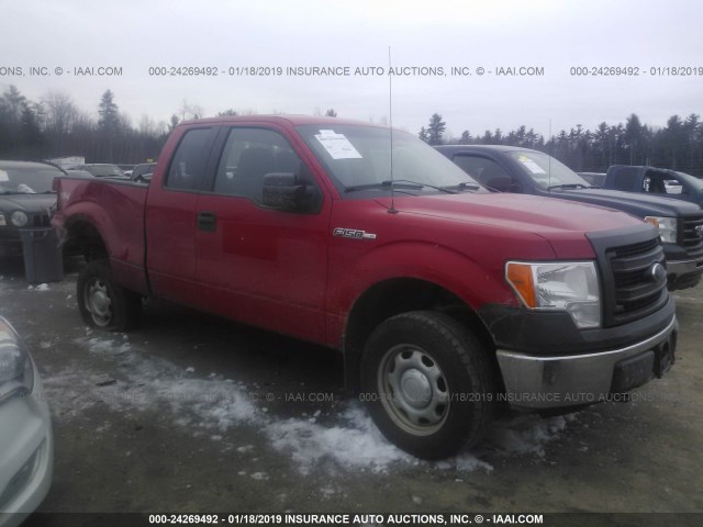 1FTEX1EM8EKD42651 - 2014 FORD F150 SUPER CAB RED photo 1