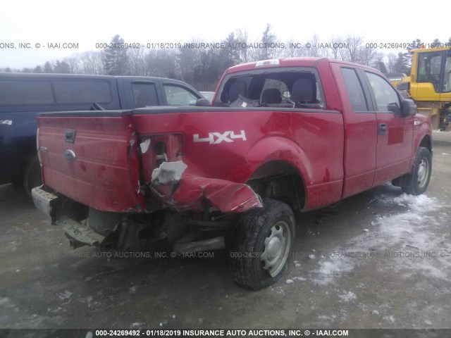 1FTEX1EM8EKD42651 - 2014 FORD F150 SUPER CAB RED photo 4