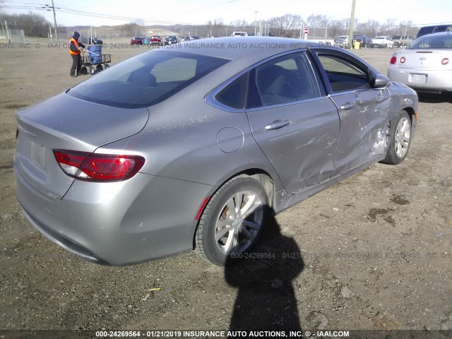 1C3CCCAB9FN502219 - 2015 CHRYSLER 200 LIMITED GRAY photo 4