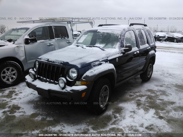 1J4GL38K36W219483 - 2006 JEEP LIBERTY RENEGADE BLUE photo 2