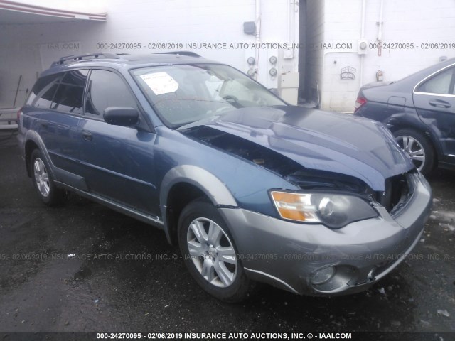 4S4BP61C657391021 - 2005 SUBARU LEGACY OUTBACK 2.5I BLUE photo 1