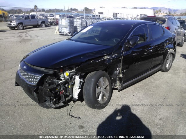 KNAGM4AD1E5063854 - 2014 KIA OPTIMA HYBRID BLACK photo 6