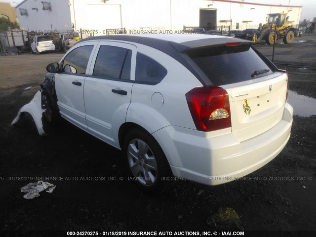 1B3HB48B27D115570 - 2007 DODGE CALIBER SXT WHITE photo 3