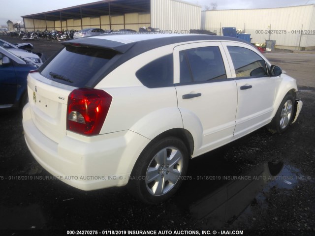 1B3HB48B27D115570 - 2007 DODGE CALIBER SXT WHITE photo 4