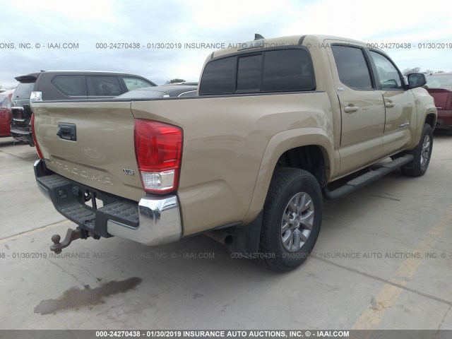 5TFAZ5CN6HX050225 - 2017 TOYOTA TACOMA DBL CAB/SR5/TRD SPORT/OR TAN photo 4