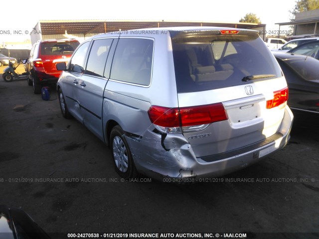 5FNRL3H25AB041507 - 2010 HONDA ODYSSEY LX SILVER photo 3