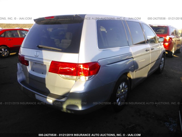 5FNRL3H25AB041507 - 2010 HONDA ODYSSEY LX SILVER photo 4