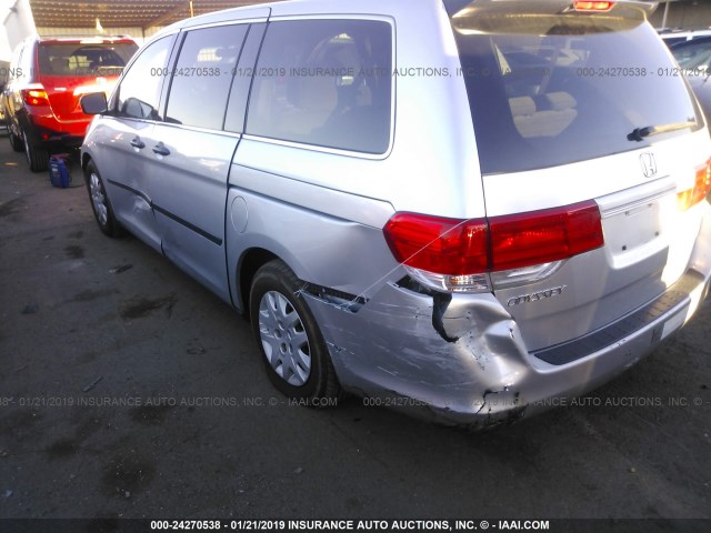 5FNRL3H25AB041507 - 2010 HONDA ODYSSEY LX SILVER photo 6