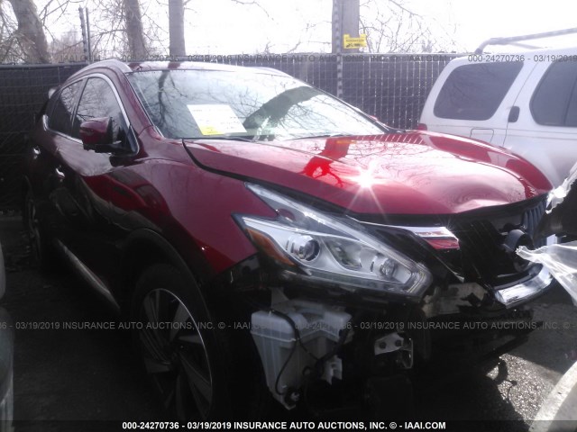 5N1AZ2MH7GN154476 - 2016 NISSAN MURANO S/SL/SV/PLATINUM RED photo 1