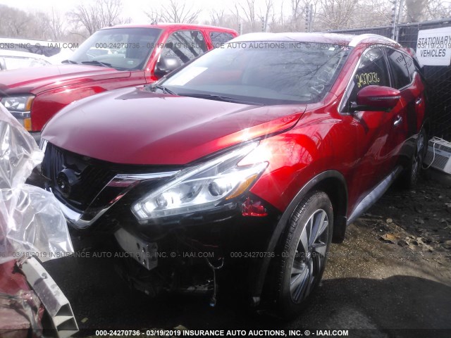 5N1AZ2MH7GN154476 - 2016 NISSAN MURANO S/SL/SV/PLATINUM RED photo 2