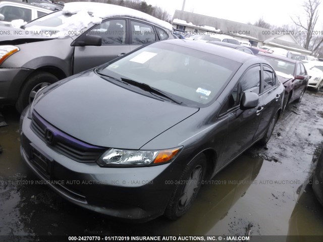 2HGFB2F67CH519480 - 2012 HONDA CIVIC HF GRAY photo 2