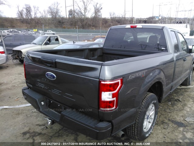 1FTEX1EB9JFA26063 - 2018 FORD F150 SUPER CAB GRAY photo 4