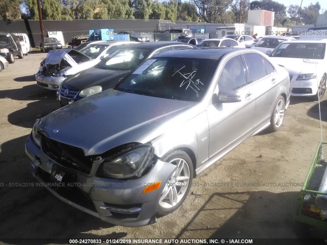 WDDGF4HB4CR223433 - 2012 MERCEDES-BENZ C 250 GRAY photo 2