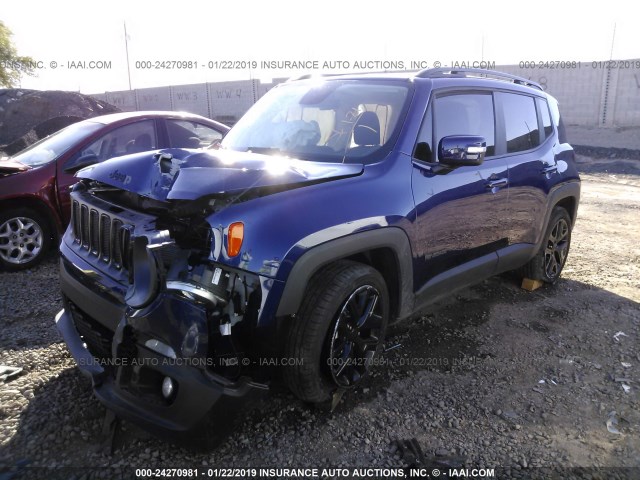 ZACCJABB5JPH43909 - 2018 JEEP RENEGADE LATITUDE BLUE photo 2