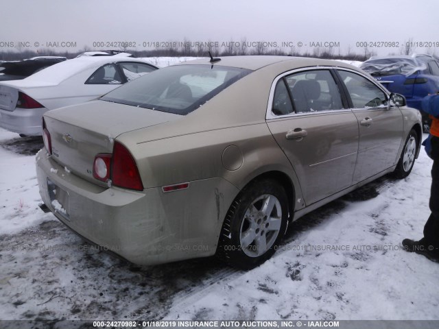 1G1ZG57B18F280911 - 2008 CHEVROLET MALIBU LS GOLD photo 4