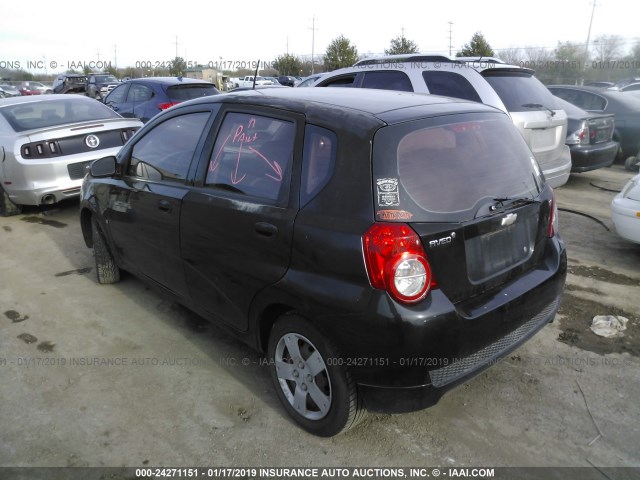 KL1TD66E09B303988 - 2009 CHEVROLET AVEO LS/LT BLACK photo 3