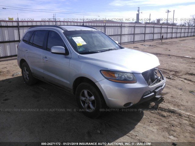 5NMSG13D18H164958 - 2008 HYUNDAI SANTA FE GLS SILVER photo 1