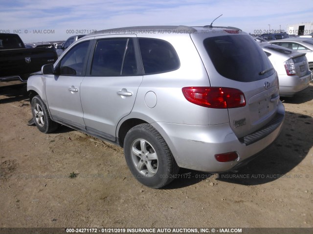 5NMSG13D18H164958 - 2008 HYUNDAI SANTA FE GLS SILVER photo 3