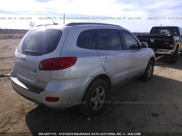 5NMSG13D18H164958 - 2008 HYUNDAI SANTA FE GLS SILVER photo 4