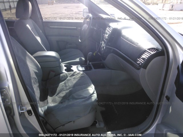 5NMSG13D18H164958 - 2008 HYUNDAI SANTA FE GLS SILVER photo 5