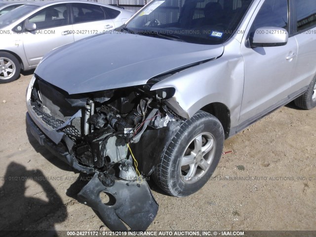 5NMSG13D18H164958 - 2008 HYUNDAI SANTA FE GLS SILVER photo 6