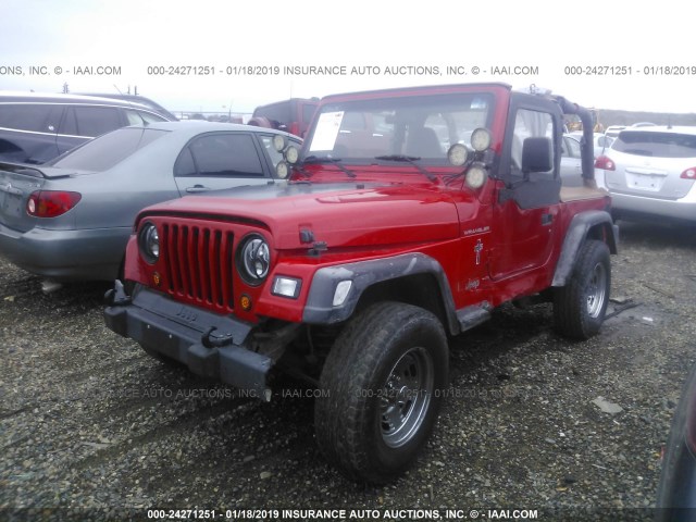 1J4FA29P11P368113 - 2001 JEEP WRANGLER / TJ SE RED photo 2