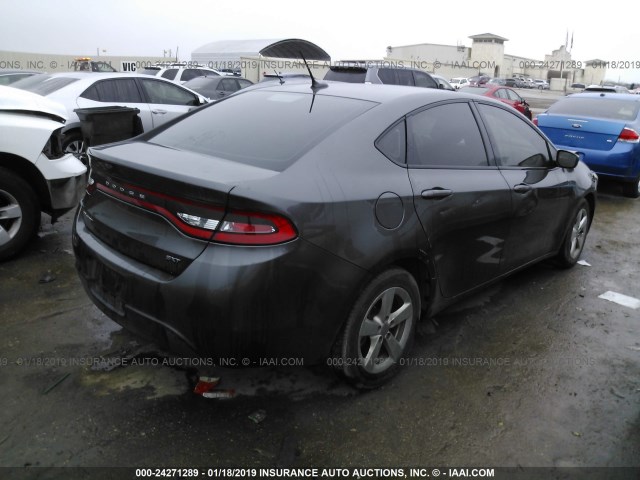 1C3CDFBB1FD315124 - 2015 DODGE DART SXT GRAY photo 4