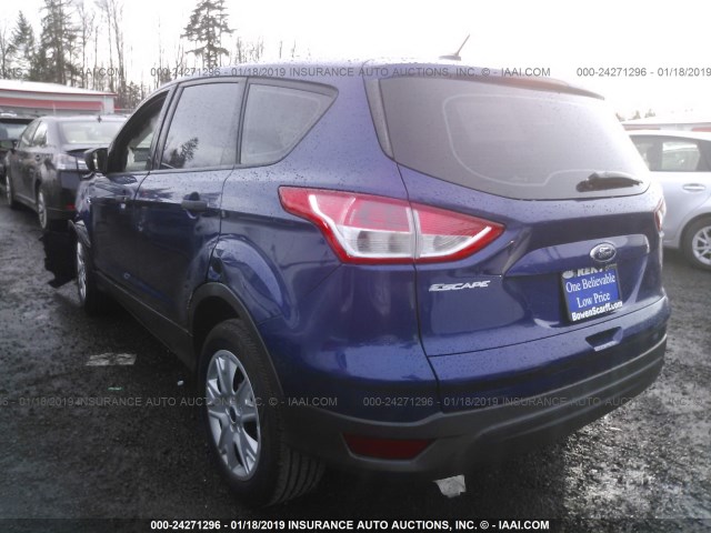 1FMCU0F78EUD09569 - 2014 FORD ESCAPE S BLUE photo 3