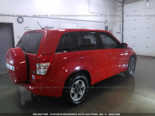 JS3TE941284103903 - 2008 SUZUKI GRAND VITARA  RED photo 4