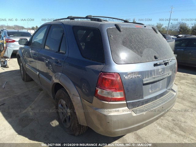 KNDJD733X55484471 - 2005 KIA SORENTO EX/LX BLUE photo 3