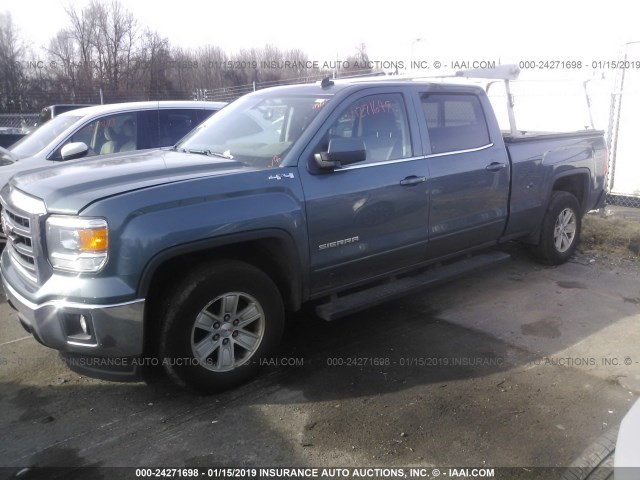 3GTU2UEH2EG165598 - 2014 GMC SIERRA K1500 SLE BLUE photo 2