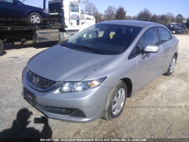 19XFB2F59FE072057 - 2015 HONDA CIVIC LX SILVER photo 2