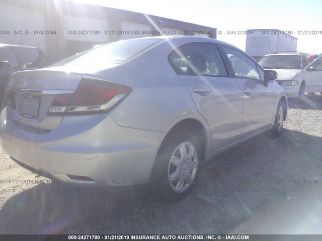 19XFB2F59FE072057 - 2015 HONDA CIVIC LX SILVER photo 4