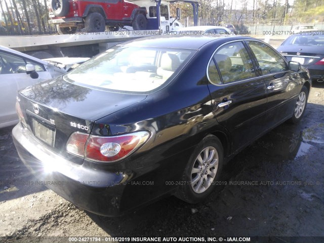 JTHBF30G530094577 - 2003 LEXUS ES 300 BLACK photo 4