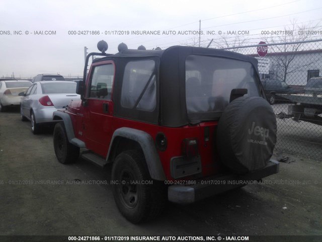 1J4FY29P4XP417230 - 1999 JEEP WRANGLER / TJ SE RED photo 3