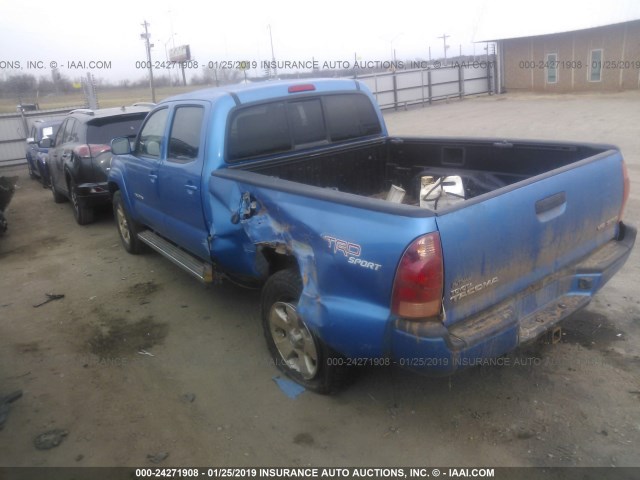 3TMMU52N46M003047 - 2006 TOYOTA TACOMA DOUBLE CAB LONG BED BLUE photo 3
