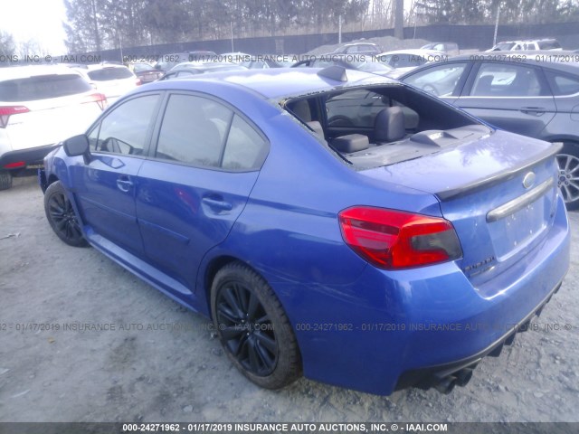 JF1VA1G65F9826730 - 2015 SUBARU WRX LIMITED BLUE photo 3