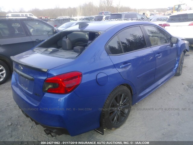 JF1VA1G65F9826730 - 2015 SUBARU WRX LIMITED BLUE photo 4