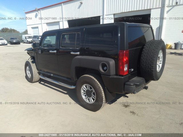 5GTEN13E188136471 - 2008 HUMMER H3 BLACK photo 3