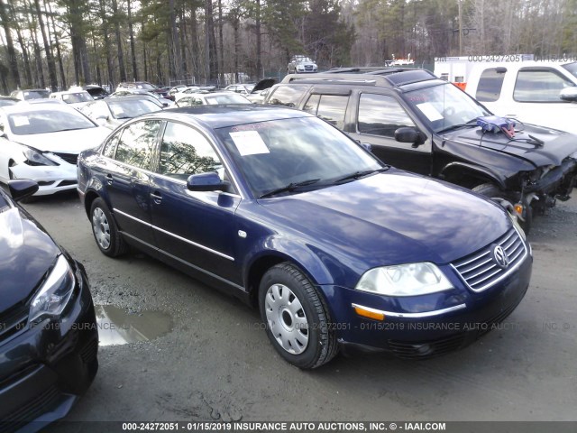 WVWPD63B72P440519 - 2002 VOLKSWAGEN PASSAT GLS BLUE photo 1