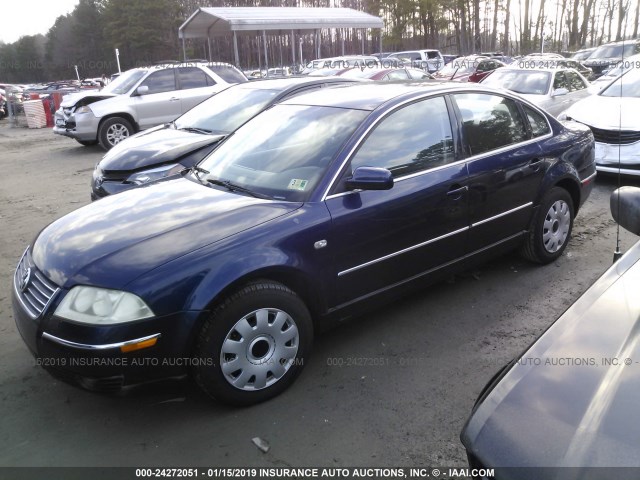 WVWPD63B72P440519 - 2002 VOLKSWAGEN PASSAT GLS BLUE photo 2