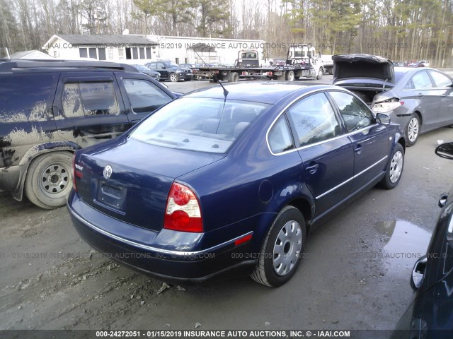 WVWPD63B72P440519 - 2002 VOLKSWAGEN PASSAT GLS BLUE photo 4