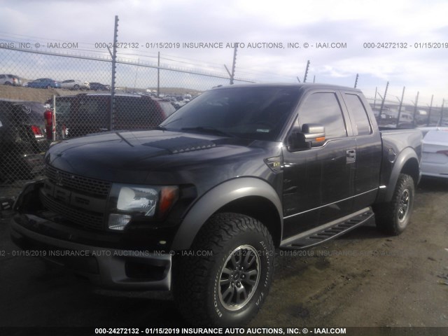 1FTEX1EV0AFA06245 - 2010 FORD F150 SUPER CAB BLACK photo 2