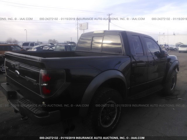 1FTEX1EV0AFA06245 - 2010 FORD F150 SUPER CAB BLACK photo 4