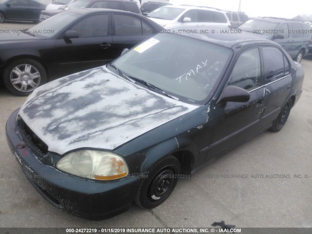 JHMEJ6529VS024467 - 1997 HONDA CIVIC DX GREEN photo 2