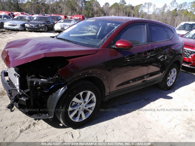 KM8J23A42KU879932 - 2019 HYUNDAI TUCSON SE RED photo 2