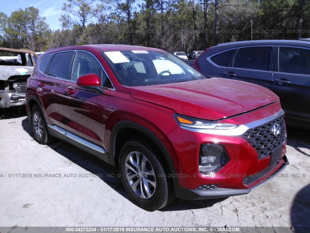 5NMS23ADXKH006994 - 2019 HYUNDAI SANTA FE SE RED photo 1